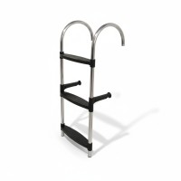 Inox brodske ljestve – 3 gazišta, L830×W350mm Odstranjive brodske stepenice i ljestve – aluminij / inox