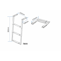Teleskopske uvlačive i preklopne inox stepenice za platformu – 3 gazišta, L860×W330mm Teleskopske uvlačive i preklopne stepen...
