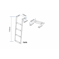 Stainless Steel Telescopic Platform Steps – 4 Steps, L1145×W178 mm Telescopic Retractable & Folding Platform Steps