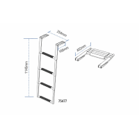 Stainless Steel Telescopic Platform Steps – 4 Steps, L1145×W254 mm Telescopic Retractable & Folding Platform Steps