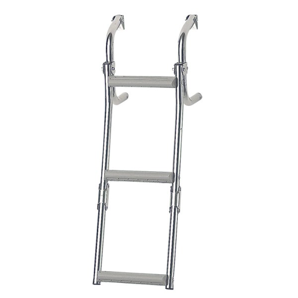 Foldable Ladder for Narrow Transom, 2+1 Steps Inox 316 Boarding Ladders