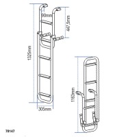Folding Ladder, Inox 316, 305x1325mm, 2+2 steps Boarding Ladders