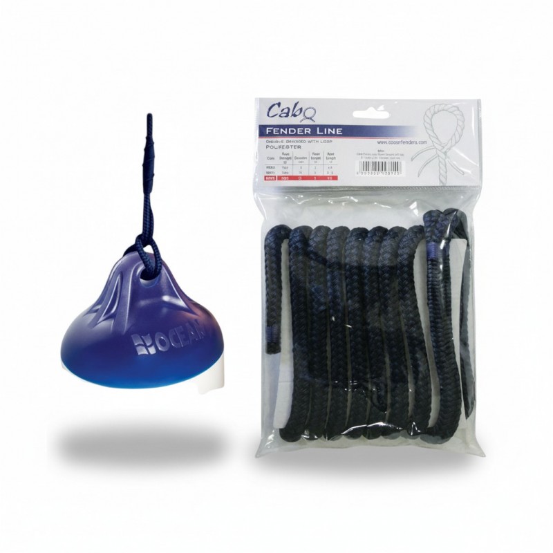 CABO Fender Line with Spliced Eye – 10 mm, 2 m, Black Fender Lines