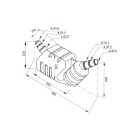 Exhaust Waterlock Muffler for Water-Cooled Engines, 40/45/50 mm, 7 L Exhaust Components and Silencers