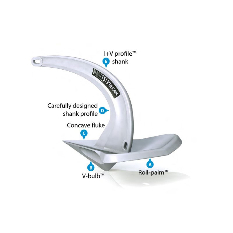 Vulcan anchor stainless steel, 55kg Anchors