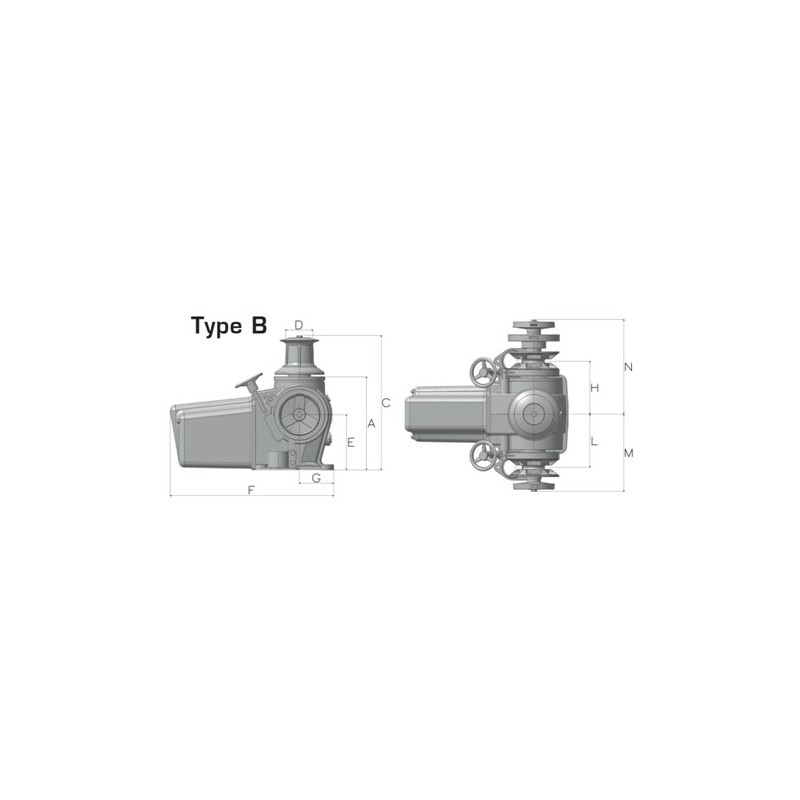 TITAN - Horizontal Windlass, Alu TA 24v 2,3kW 12/13mm Horizontal Windlasses