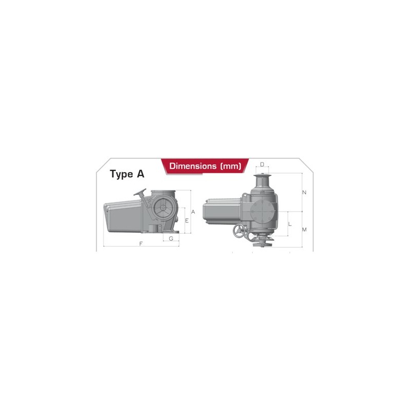 WDL H. ERC. W.ALU T.B G+D HYD/ 14mm Horizontal Windlasses